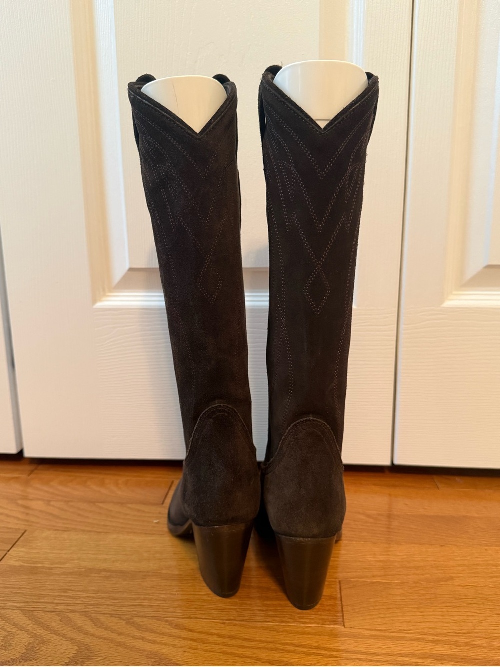 Frye Ilana Pull-On Western Boots in Fatigue Green Suede - Picture 6 of 8